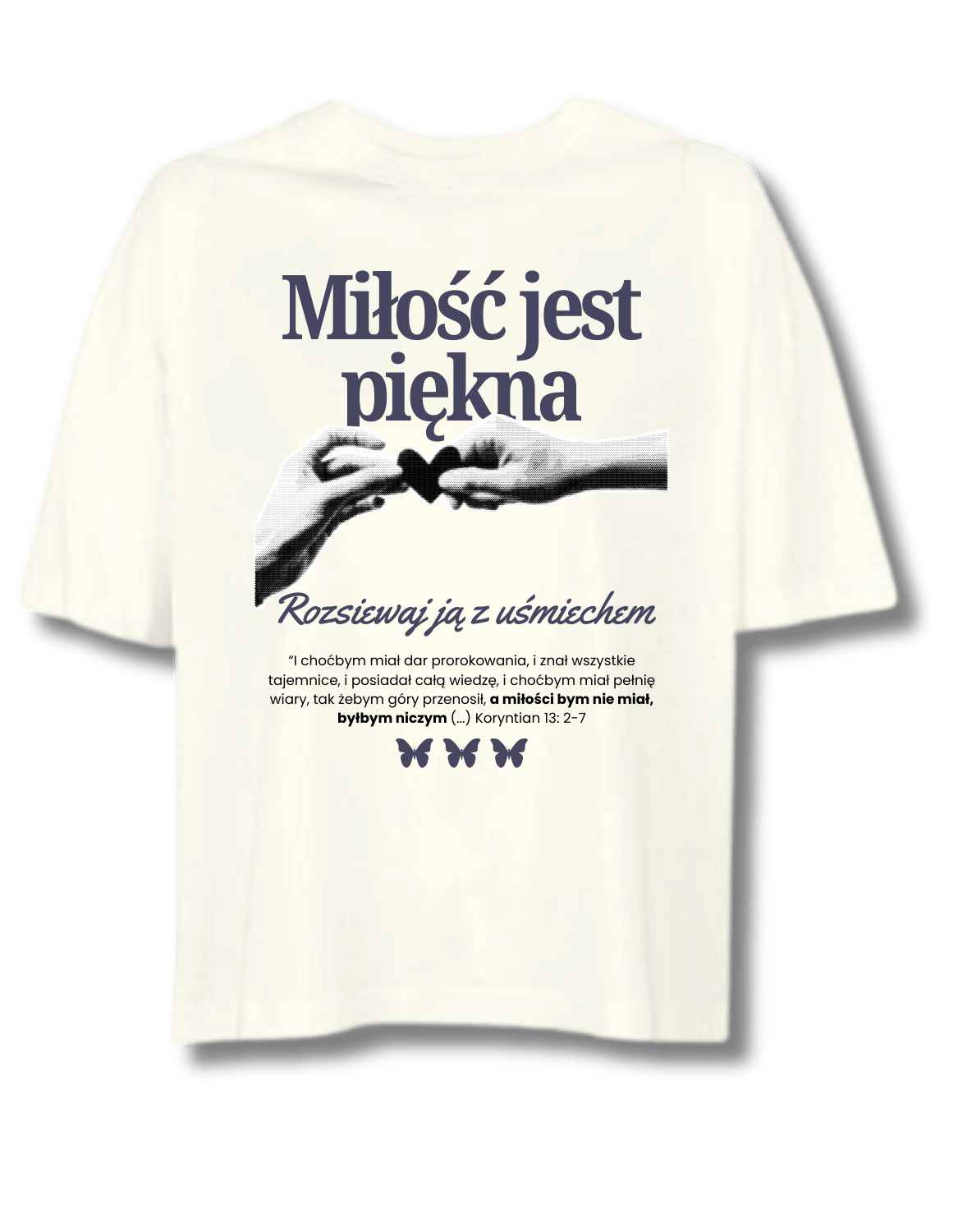 T-Shirt chrześcijański Damski Boxy | Miłość jest piękna - obrazek 2