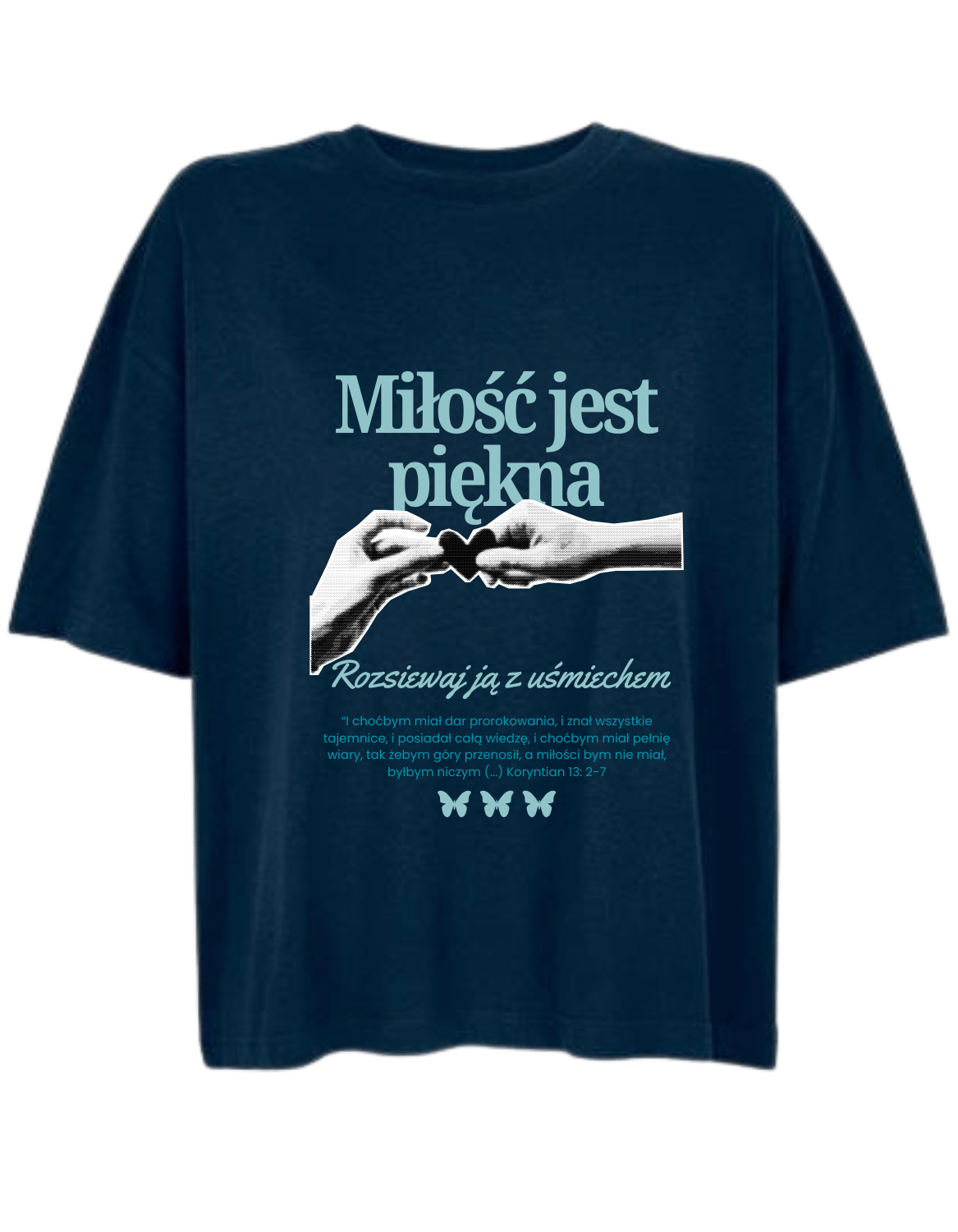 T-Shirt chrześcijański Damski Boxy | Miłość jest piękna