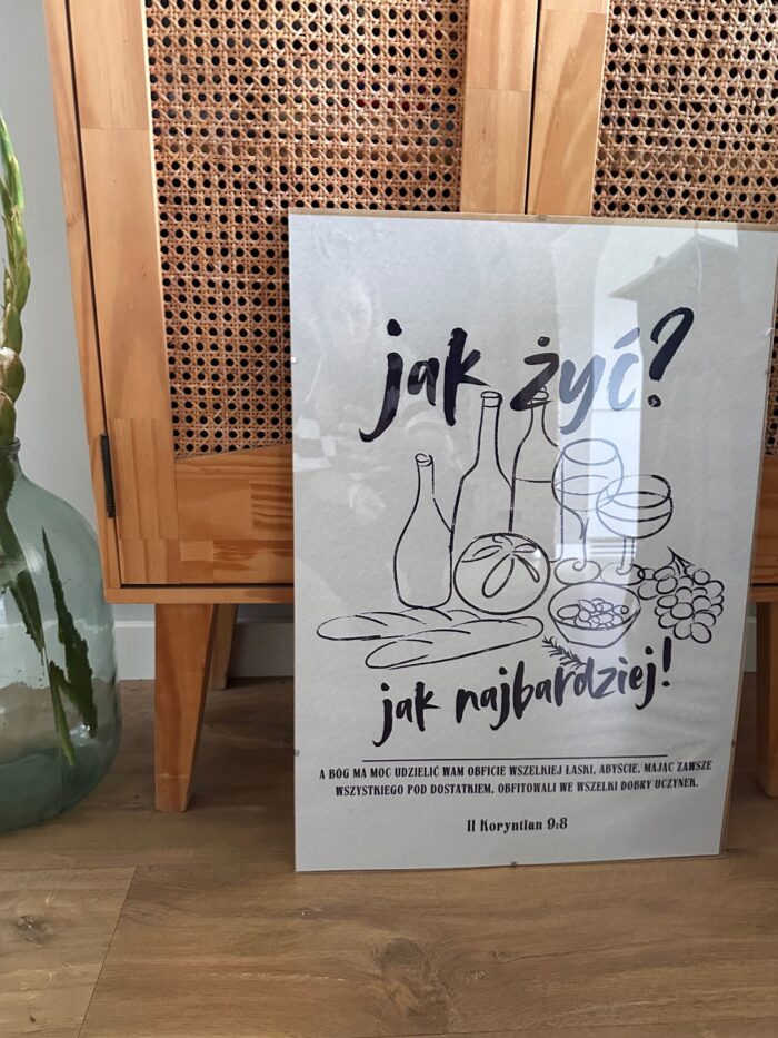 Plakat chrześcijański "Jak żyć? Jak najbardziej!"