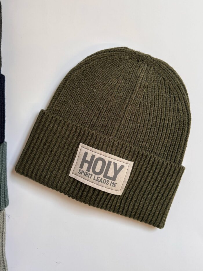 Czapka chrześcijańska zimowa | Holy Spirit Leads me - khaki