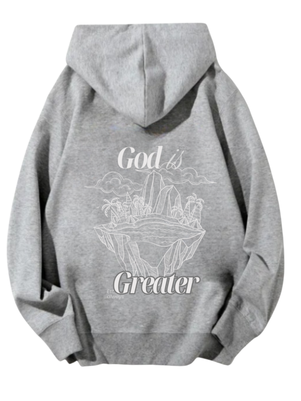 Bluza z kapturem Oversize | God is Greater than mountains