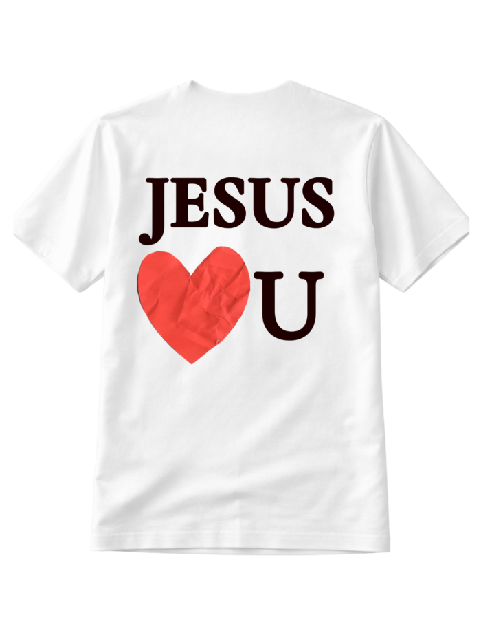 T-Shirt chrześcijański Regular | I Love Jesus- Jesus loves U