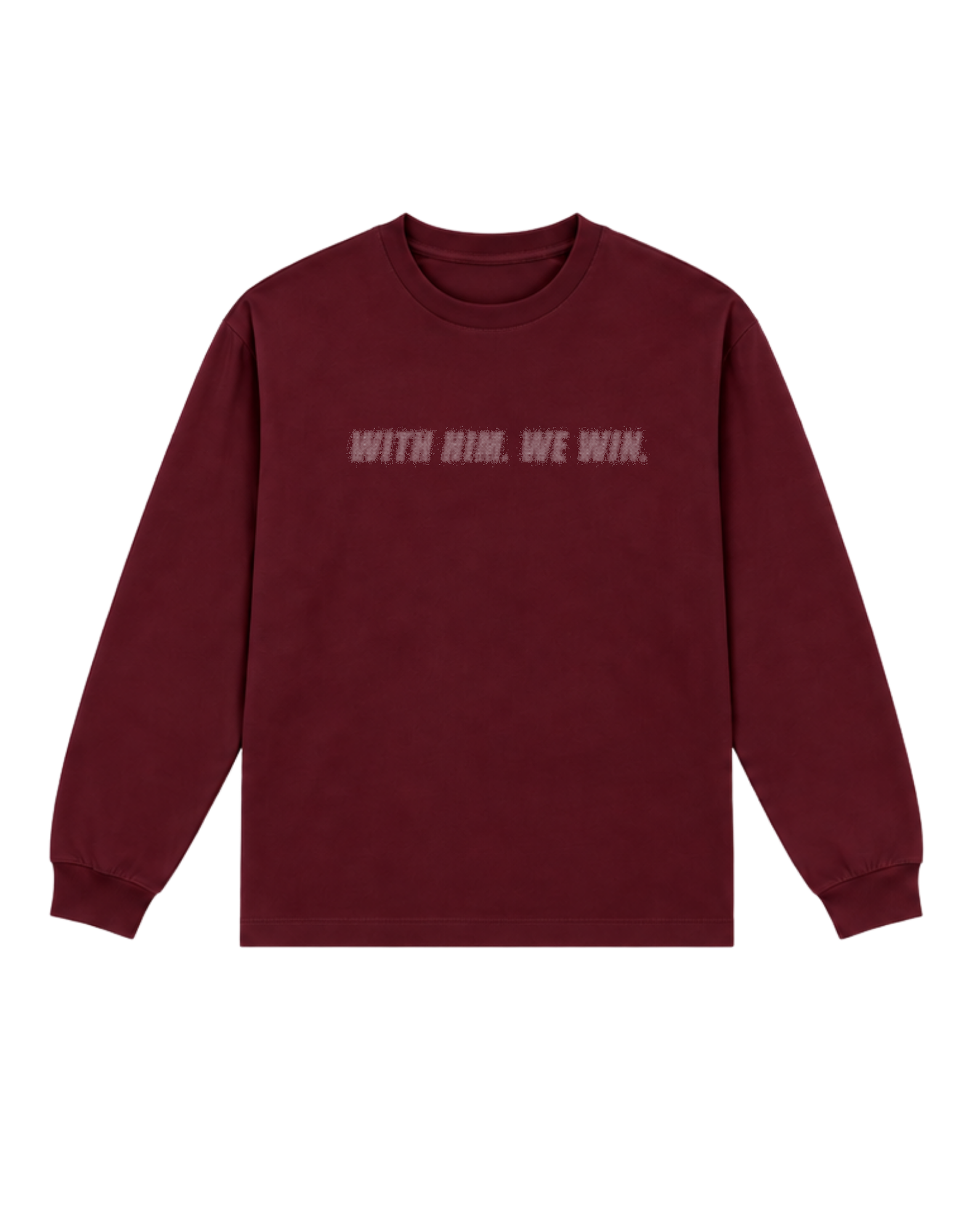 With Jesus we always win | Longsleeve chrześcijański | BORDO - obrazek 2