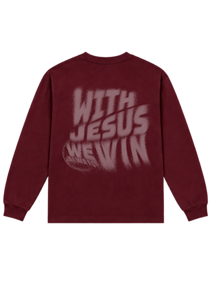 With Jesus we always win | Longsleeve chrześcijański | BORDO