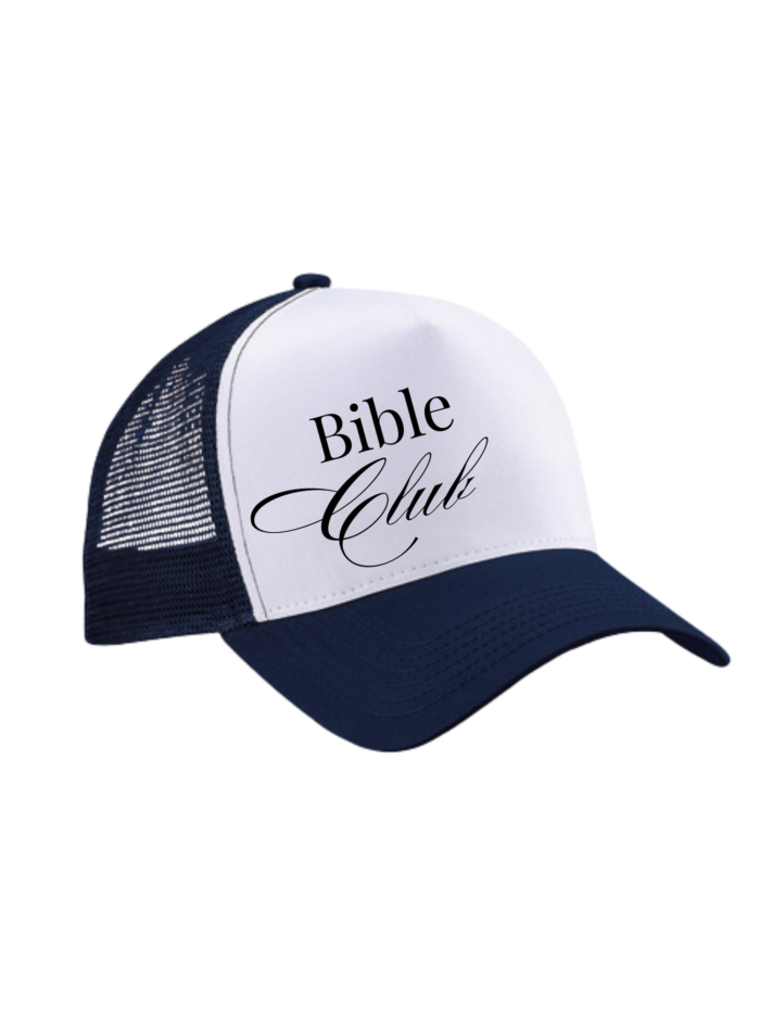 Bible Club | Czapeczka chrześcijańska z daszkiem trucker | navy - white