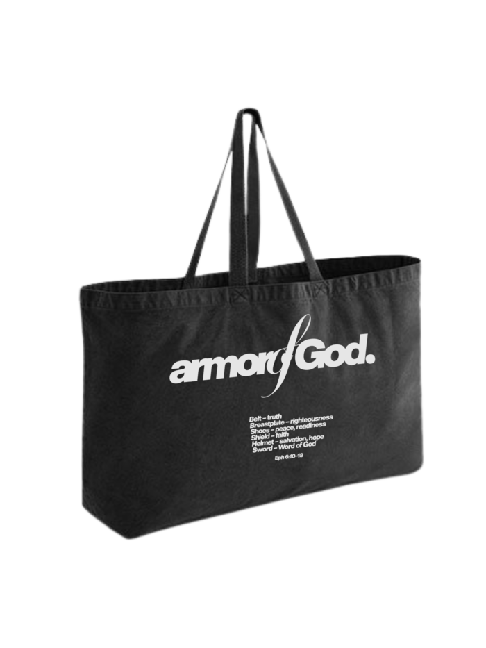Duża torba chrześcijańska Tie Dye | Armor of God | sprany czarny