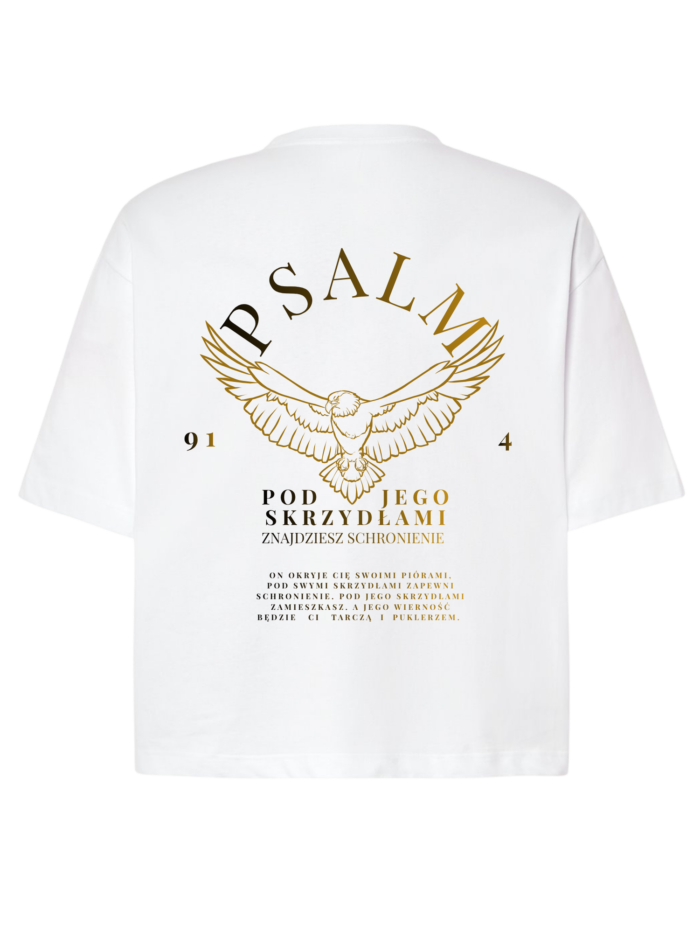 T-Shirt chrześcijański Boxy unisex biały | Psalm 19