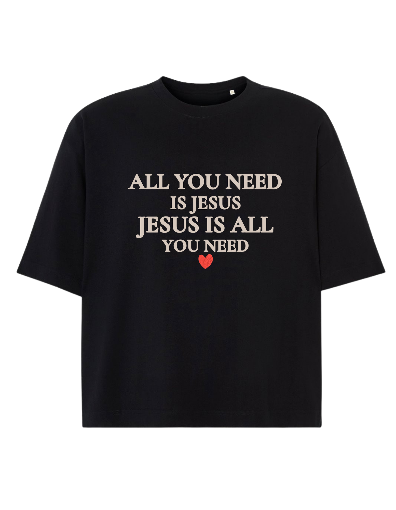 T-Shirt chrześcijański Boxy unisex | All You need is Jesus
