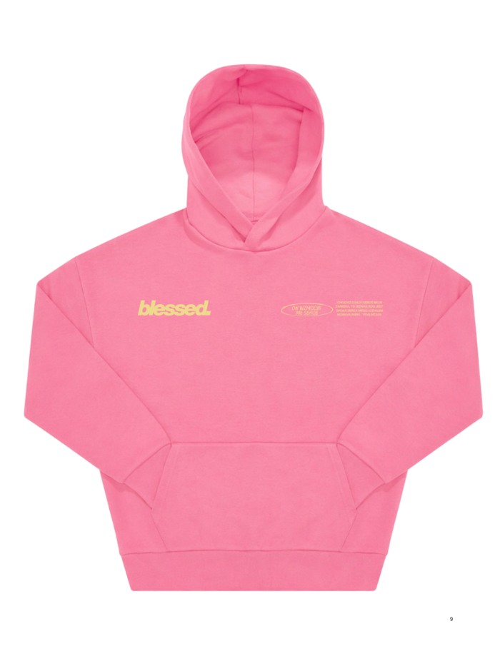 Bluza chrześcijańska BLESSED | oversize różowa unisex