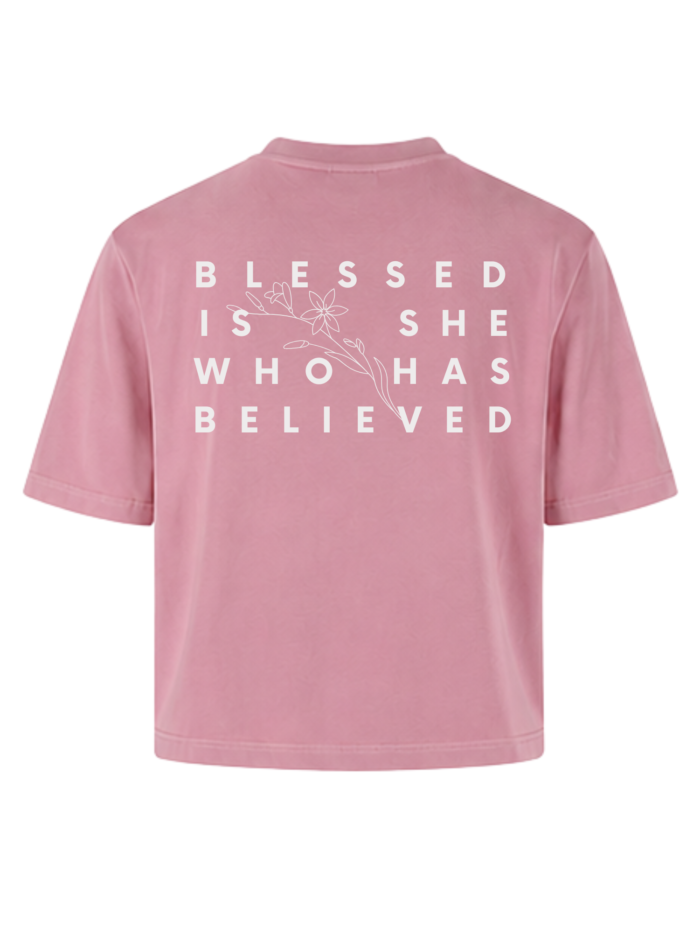 t-shirt damski chrześcijański | BLESSED IS SHE
