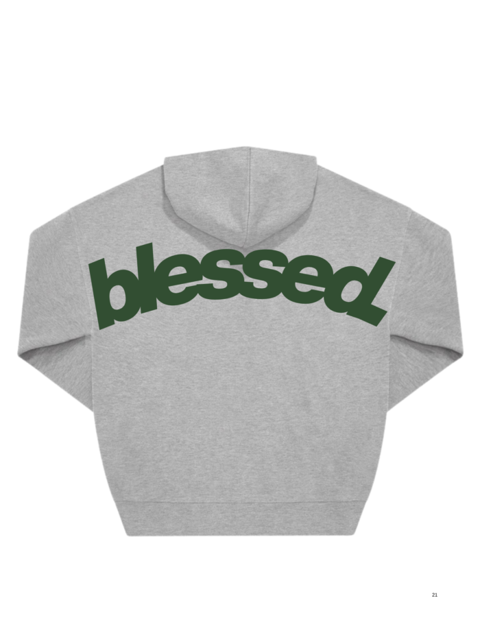 Bluza chrześcijańska Blessed | oversize szara