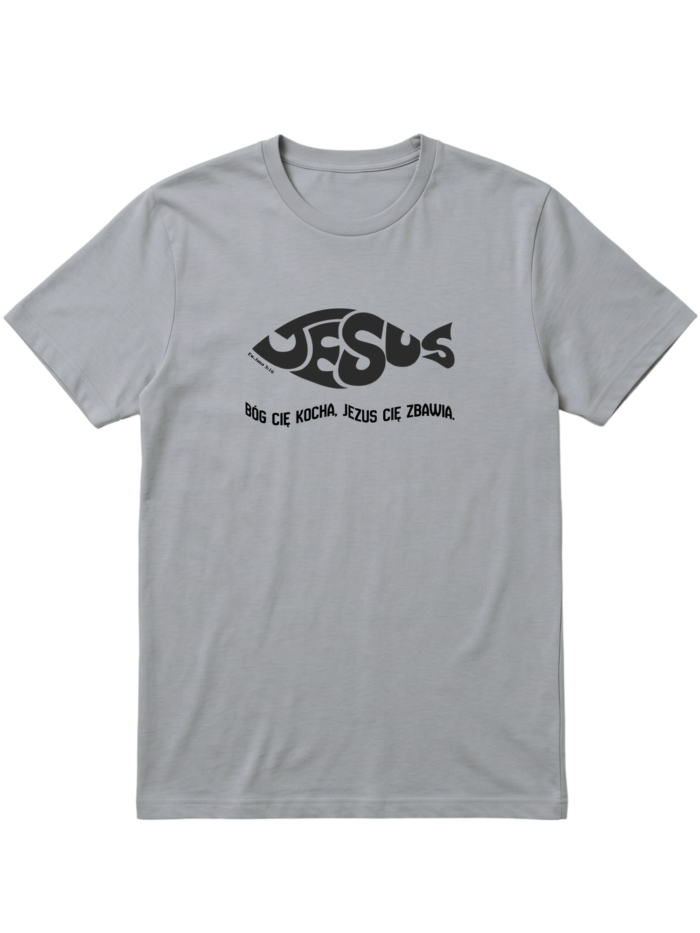 T-Shirt chrześcijański Regular | JEZUS - Ryba