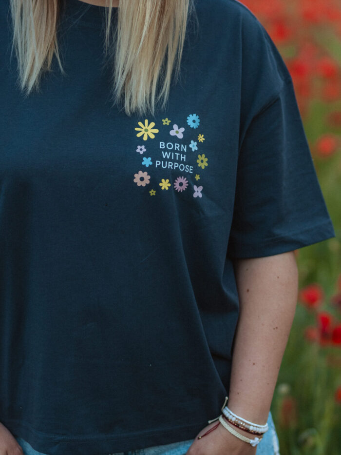 Born with purpose | T-Shirt chrześcijański boxy damski