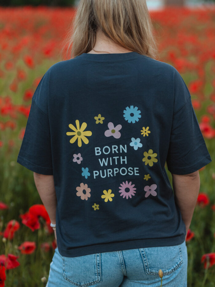Born with purpose | T-Shirt chrześcijański boxy damski