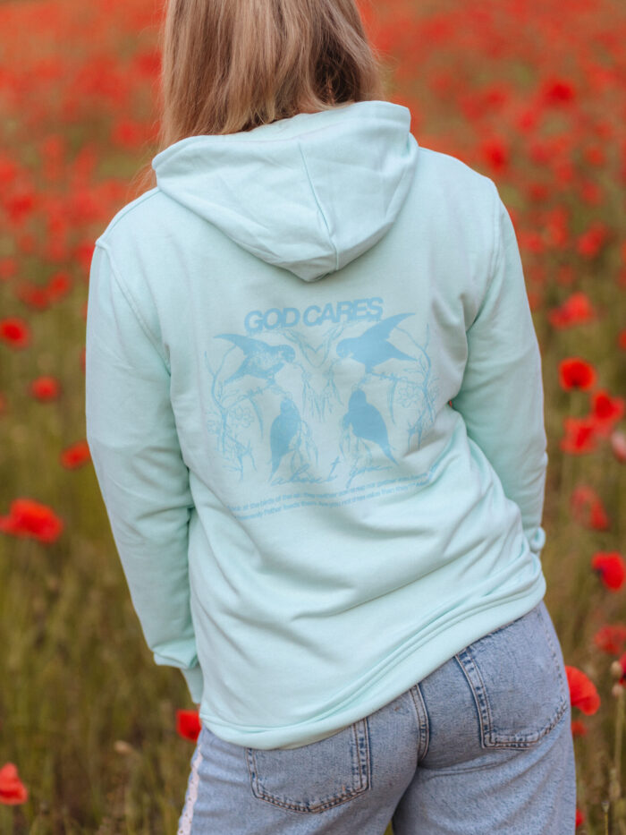 Bluza chrześcijańska z kapturem- God cares about You