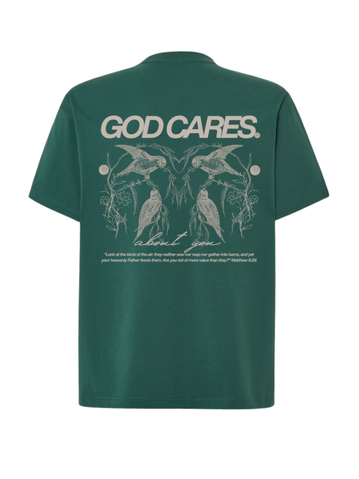 Koszulka chrześcijańska oversize | God cares about You