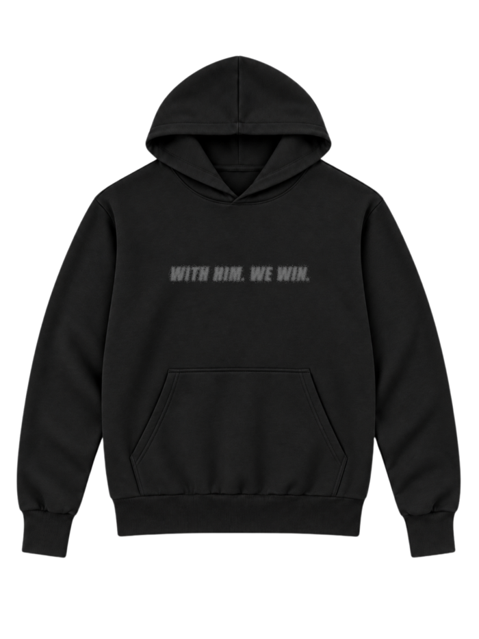 Bluza chrześcijańska With Jesus we always win | oversize czarna