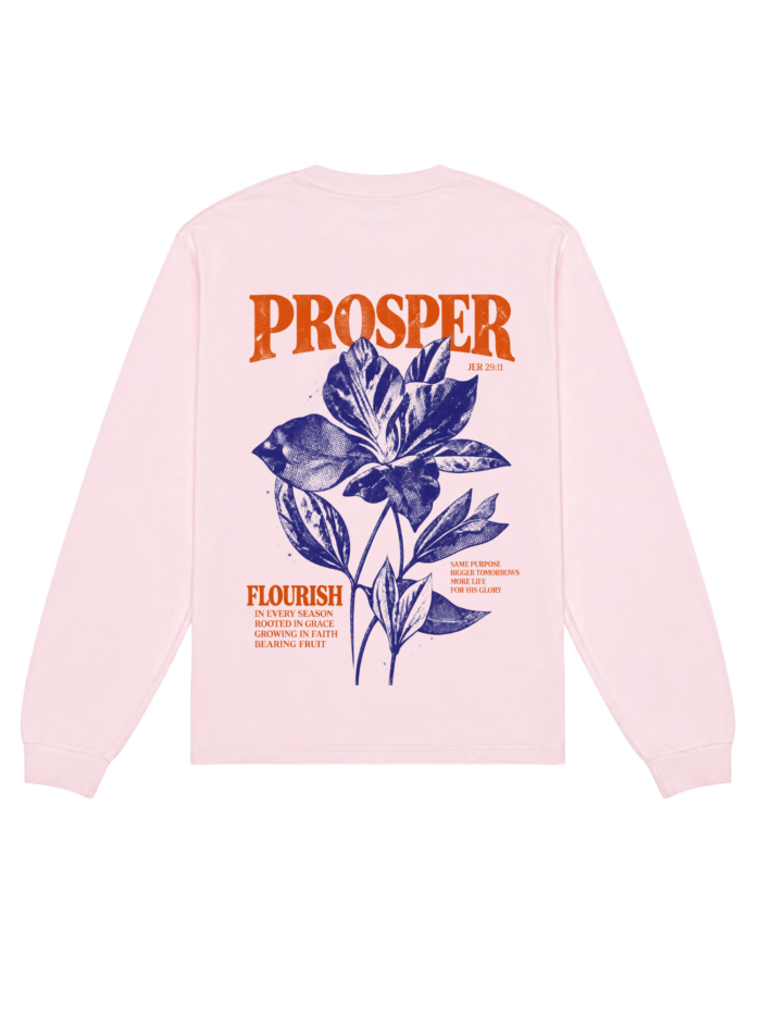 PROSPER | Longsleeve chrześcijański | jasny róż