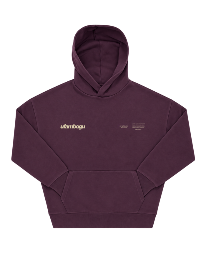 Bluza chrześcijańska Blessed | oversize śliwkowo-beżowa