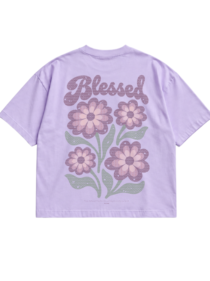 Blessed | T-Shirt chrześcijański boxy damski | Lila